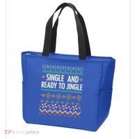 Single And Ready To Jingle Ugly Sweater Christmas Gift Tote Bag thumb 3