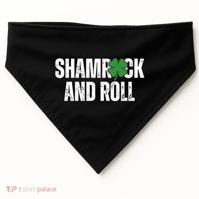 Shamrock And Roll St Patricks Day USA-Made Doggie Bandana