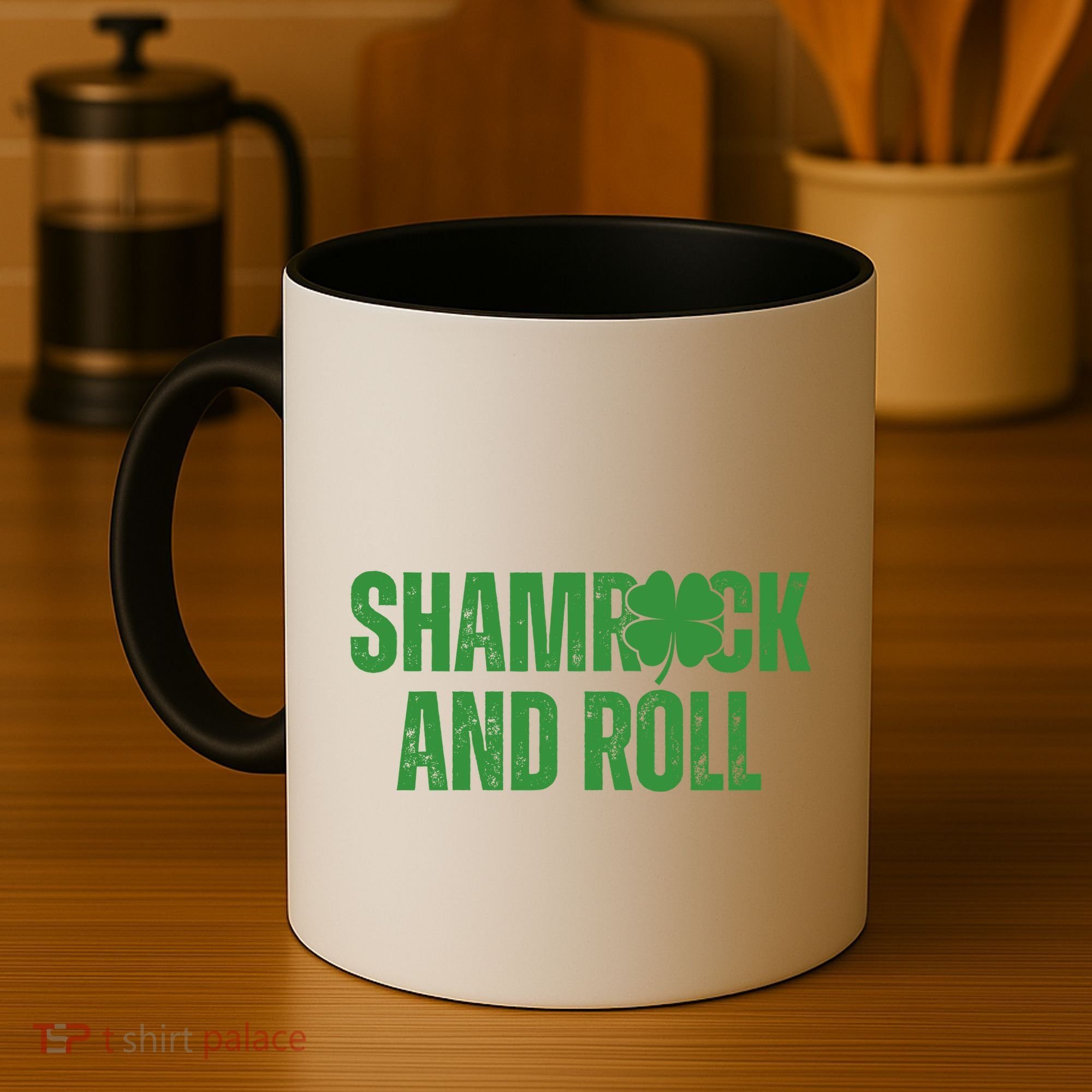 Shamrock And Roll St Patricks Day Coffee Mug