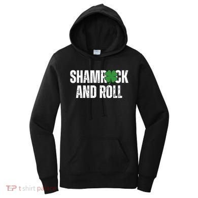 Shamrock And Roll St Patricks Day Women's Hoodie