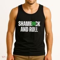 Shamrock And Roll St Patricks Day Tank Top thumb 3