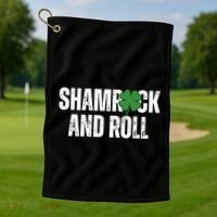 Shamrock And Roll St Patricks Day Golf Towel thumb 1