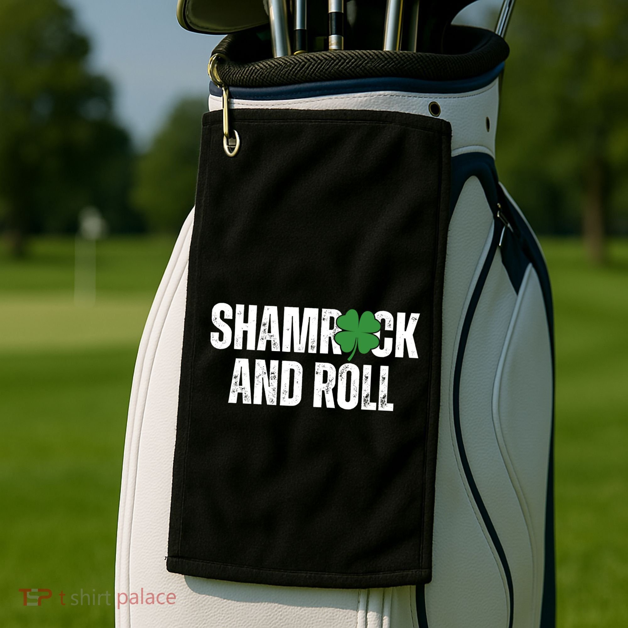 Shamrock And Roll St Patricks Day Golf Towel