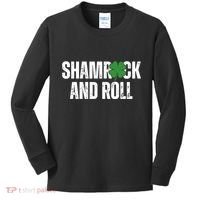 Shamrock And Roll St Patricks Day Kids Long Sleeve Shirt thumb 0