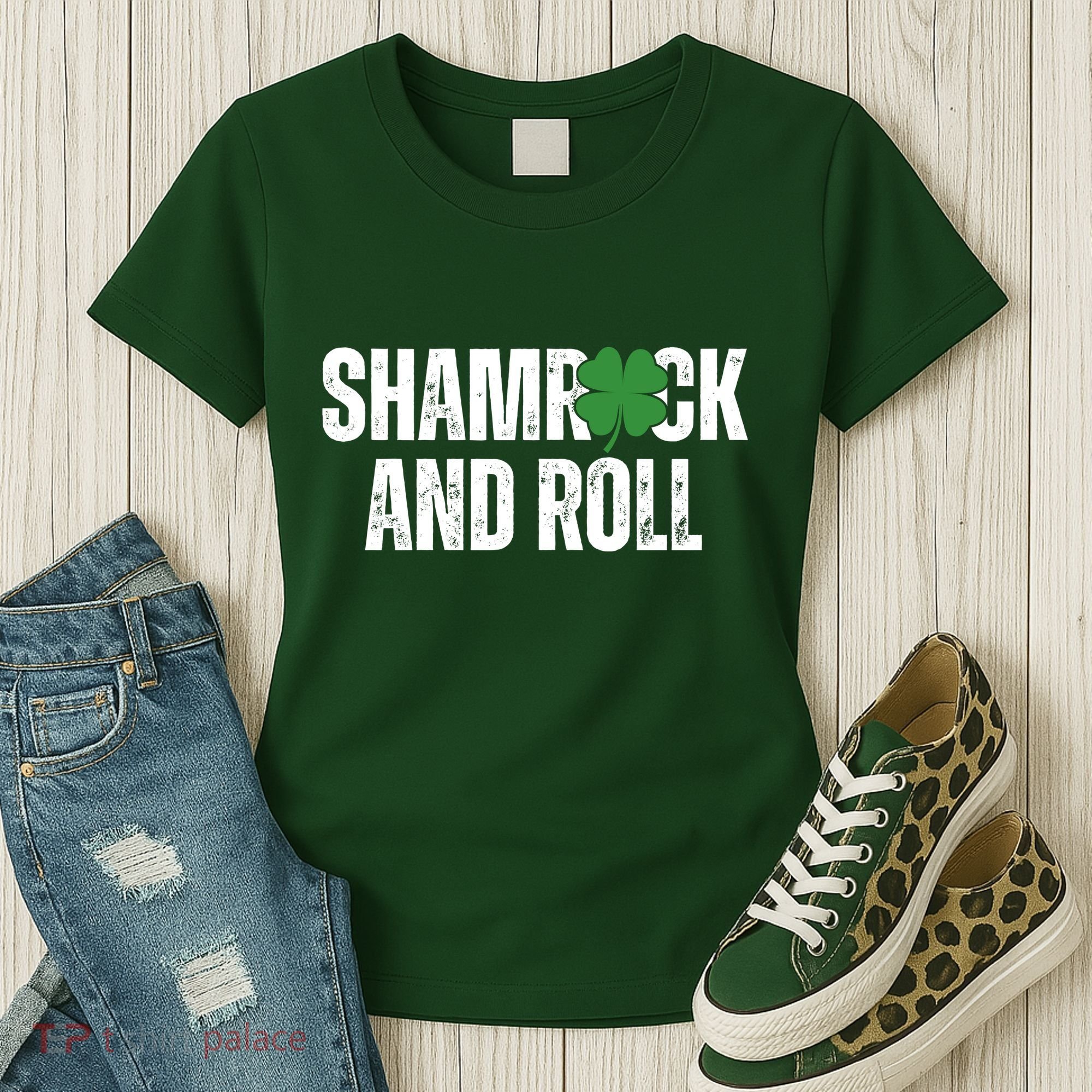 Shamrock And Roll St Patricks Day Women's T-Shirt