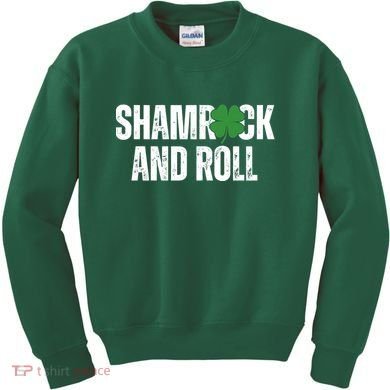 Shamrock And Roll St Patricks Day Kids Sweatshirt