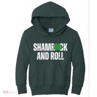 Shamrock And Roll St Patricks Day Kids Hoodie thumb 0