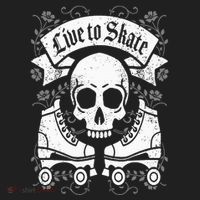 Skull And Roller Skates Live To Skate Goth Punk Roller Derby Beanie thumb 2