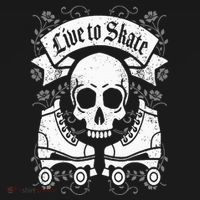 Skull And Roller Skates Live To Skate Goth Punk Roller Derby Coaster thumb 2