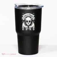 Skull And Roller Skates Live To Skate Goth Punk Roller Derby Tumbler thumb 0