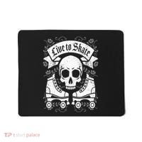 Skull And Roller Skates Live To Skate Goth Punk Roller Derby Mousepad thumb 0