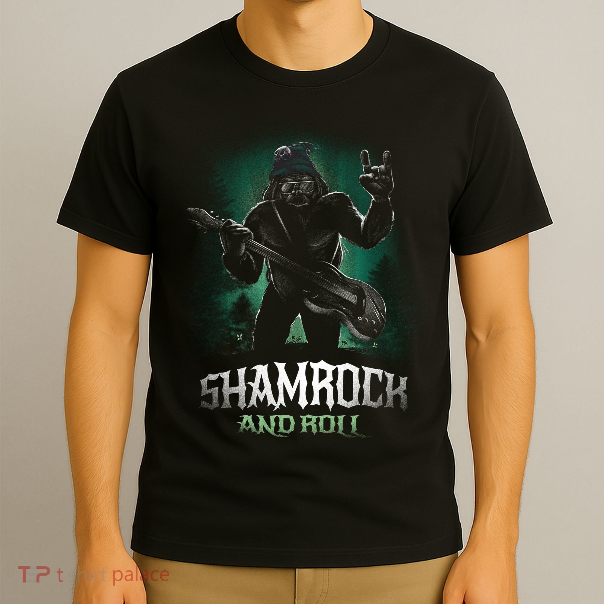 Shamrock And Roll Irish Rock Music Monster T-Shirt
