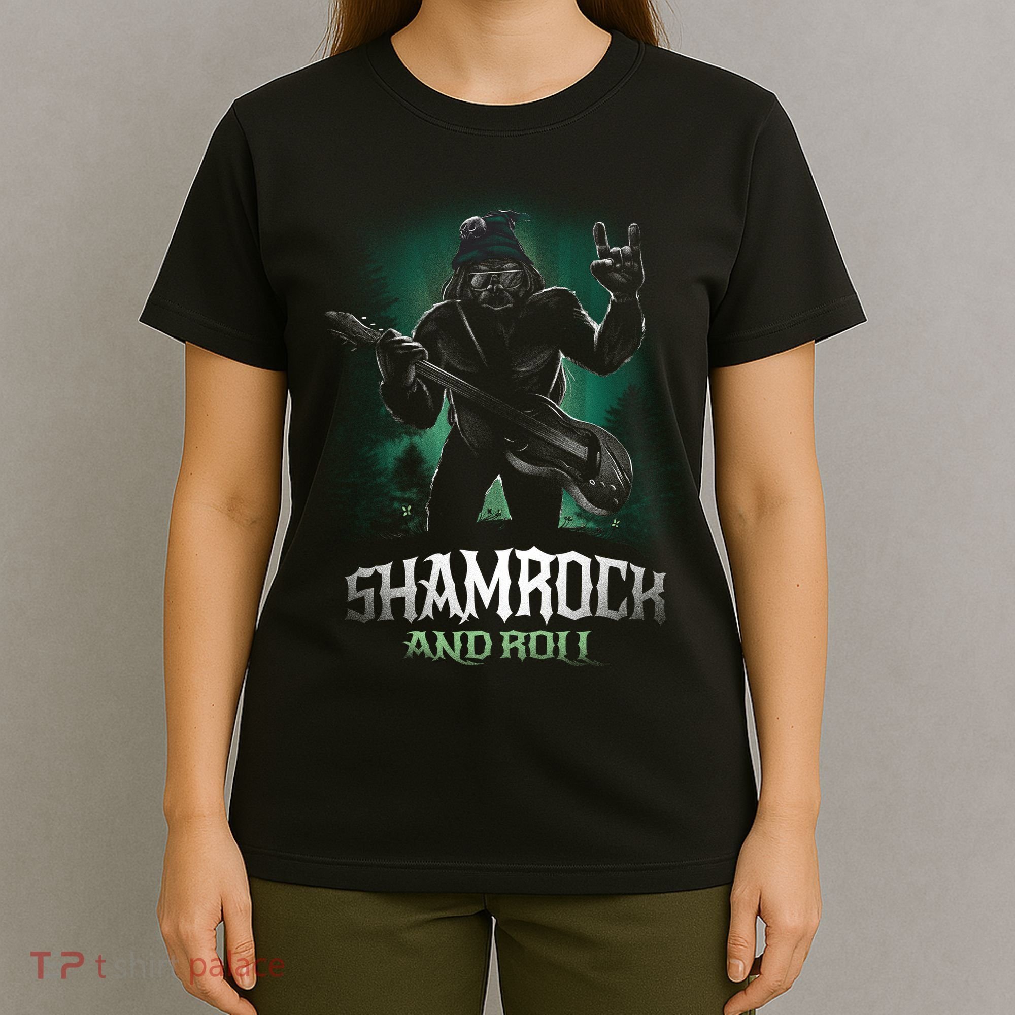 Shamrock And Roll Irish Rock Music Monster T-Shirt
