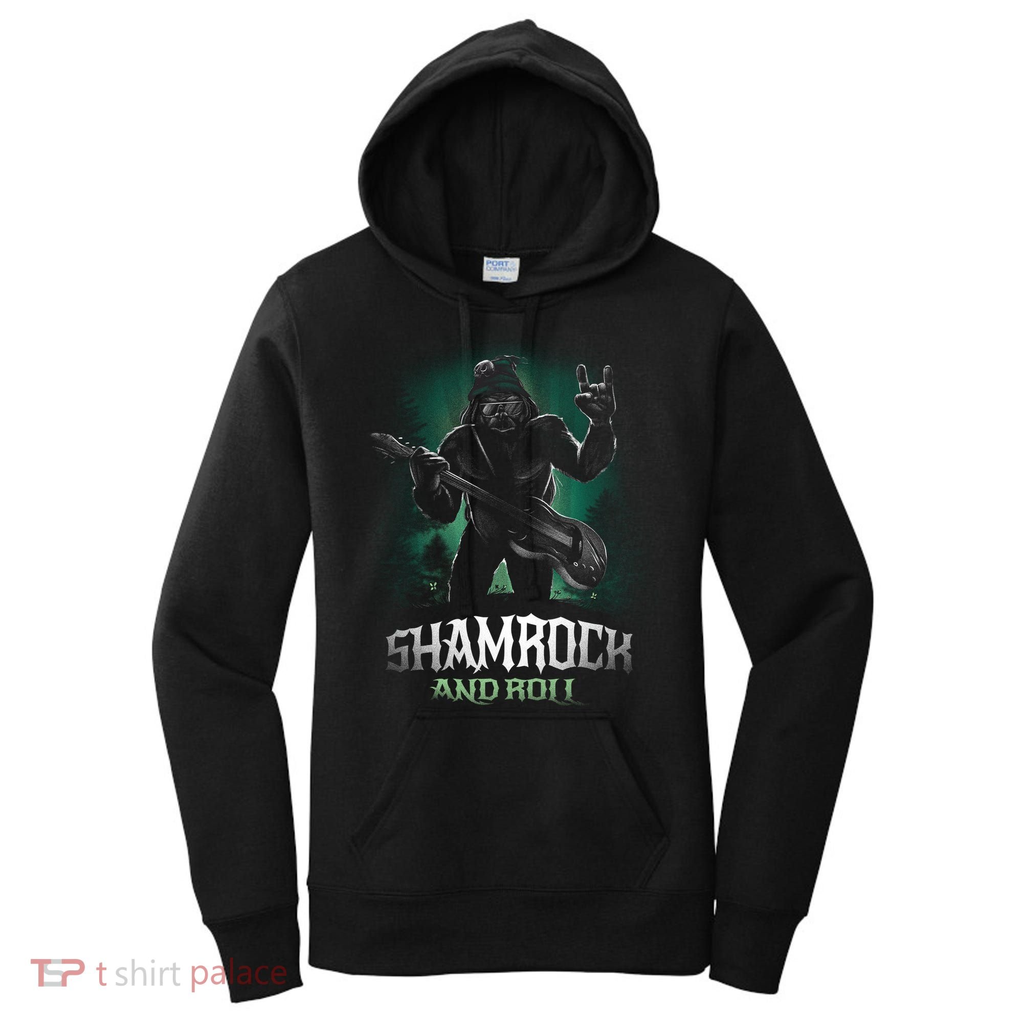 Shamrock And Roll Irish Rock Music Monster Women's Hoodie