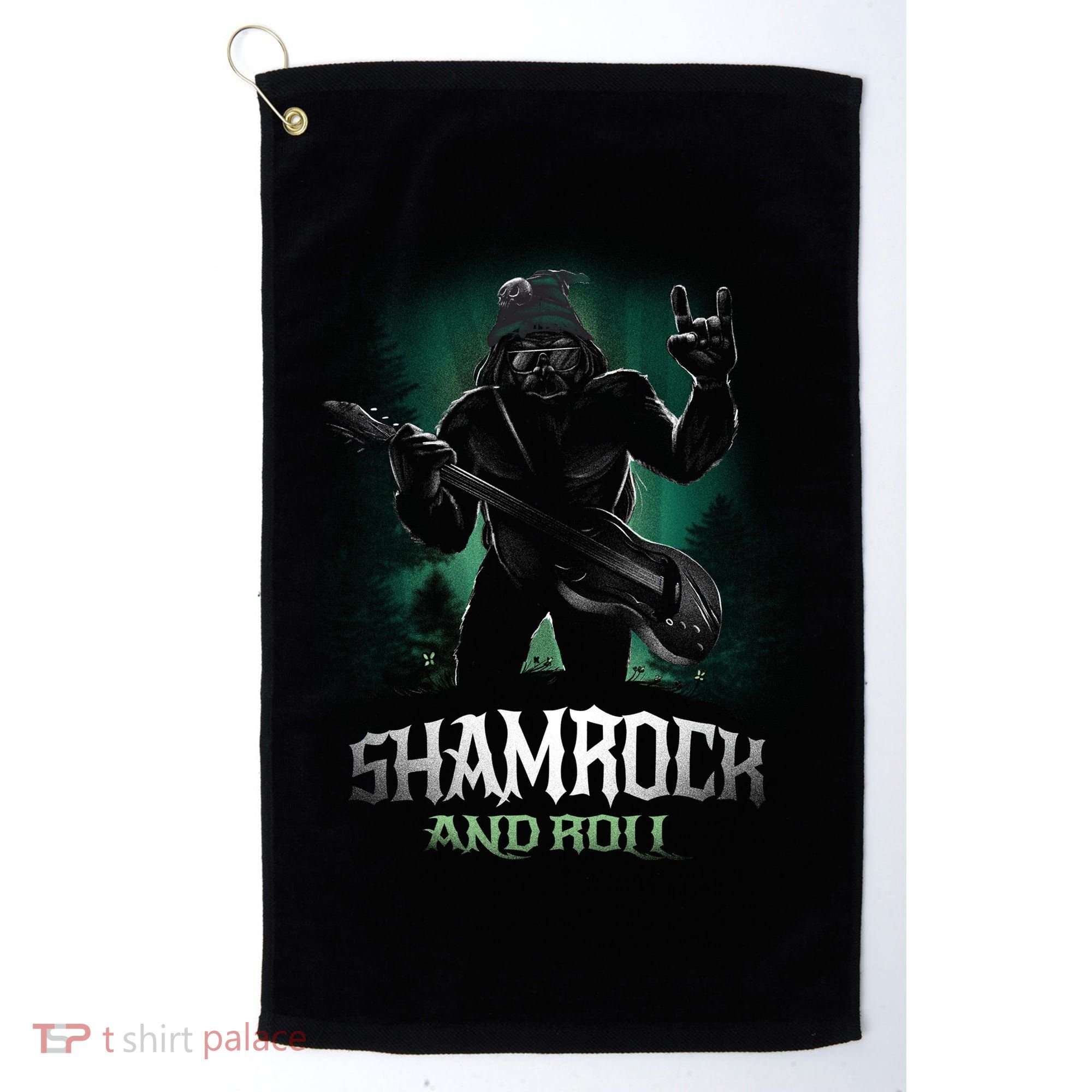 Shamrock And Roll Irish Rock Music Monster Golf Towel