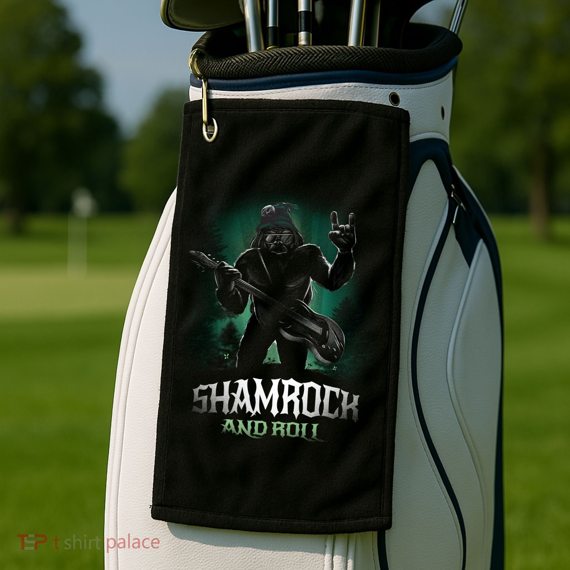 Shamrock And Roll Irish Rock Music Monster Golf Towel