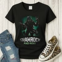 Shamrock And Roll Irish Rock Music Monster Women's T-Shirt thumb 3