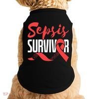 Sepsis Awareness  Red Ribbon  Sepsis Survivor Doggie Tank thumb 0