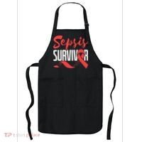Sepsis Awareness  Red Ribbon  Sepsis Survivor Apron thumb 0