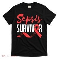 Sepsis Awareness  Red Ribbon  Sepsis Survivor T-Shirt thumb 0