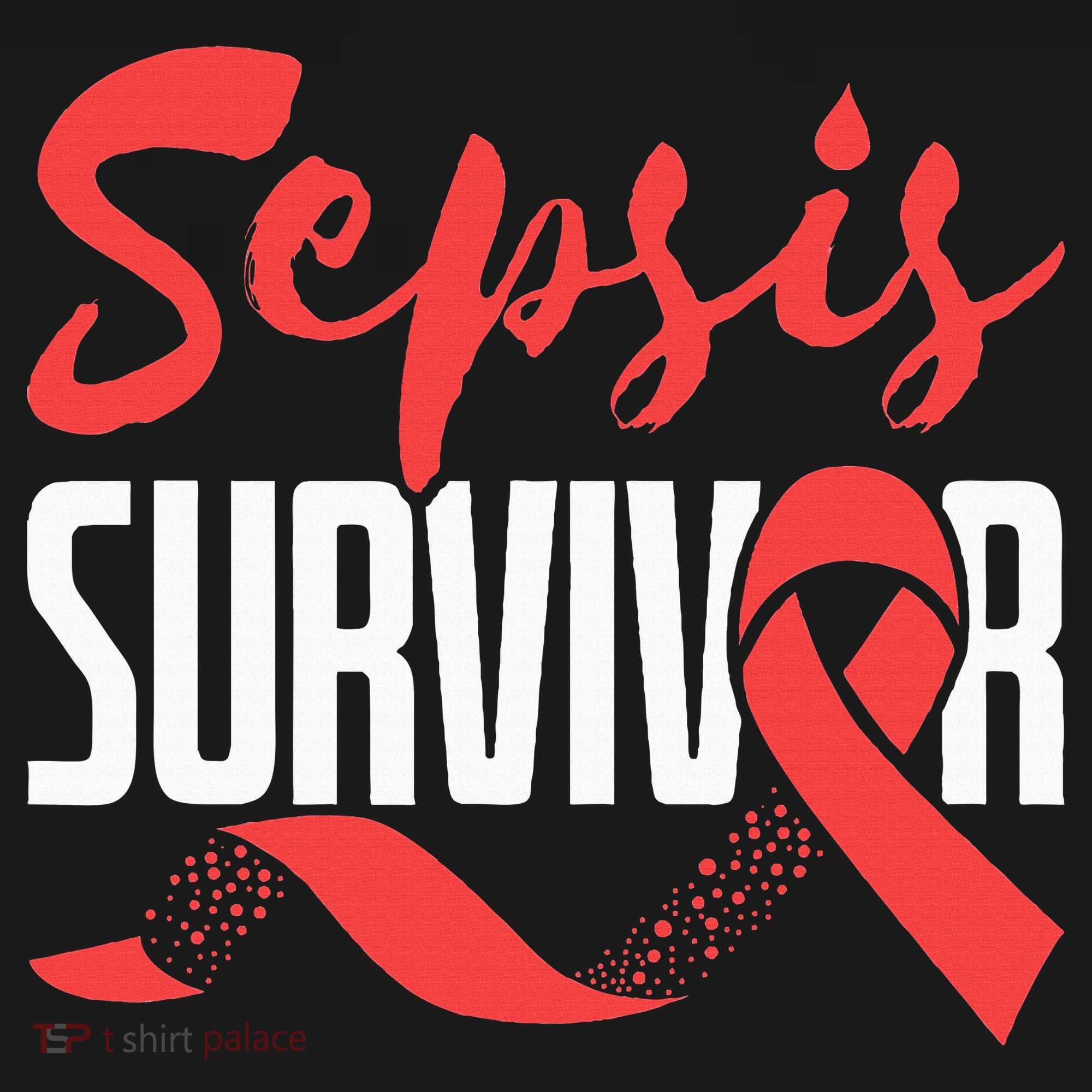 Sepsis Awareness  Red Ribbon  Sepsis Survivor Polo