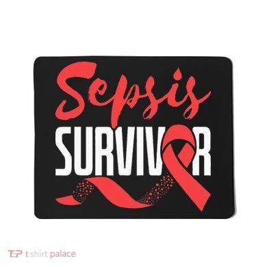 Sepsis Awareness  Red Ribbon  Sepsis Survivor Mousepad