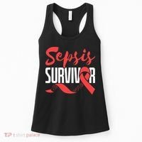 Sepsis Awareness  Red Ribbon  Sepsis Survivor Women's Tank Top thumb 0