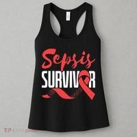 Sepsis Awareness  Red Ribbon  Sepsis Survivor Women's Tank Top thumb 3