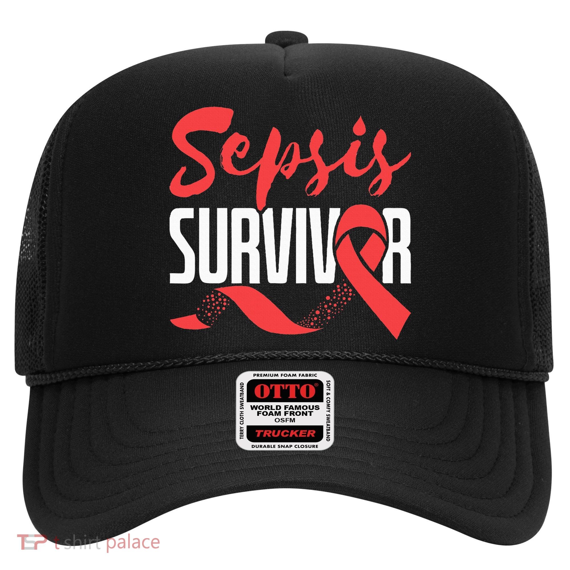 Sepsis Awareness  Red Ribbon  Sepsis Survivor Hat