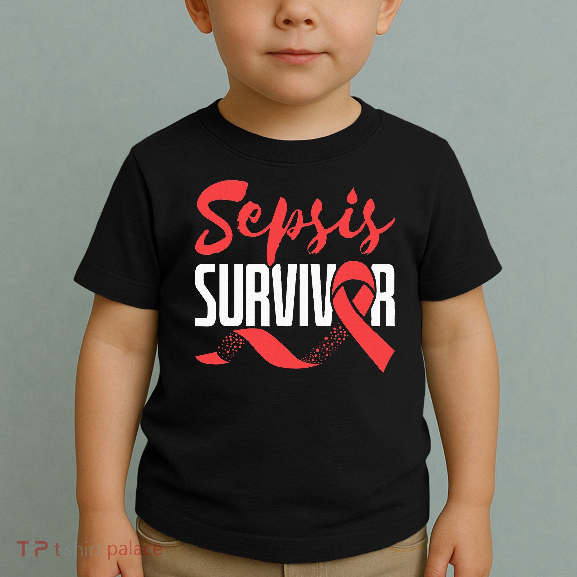 Sepsis Awareness  Red Ribbon  Sepsis Survivor Toddler T-Shirt