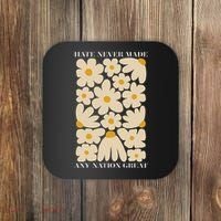 Subtle Anti-Trump Retro Boho Floral Feminist Resist Protest Coaster thumb 0
