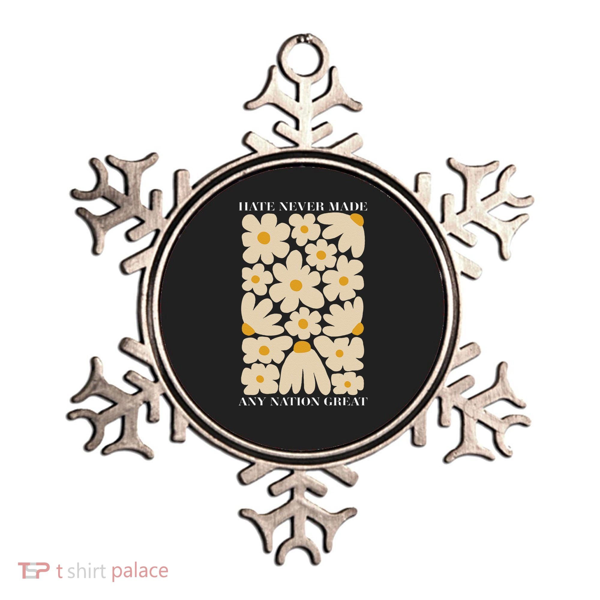 Subtle Anti-Trump Retro Boho Floral Feminist Resist Protest Ornament