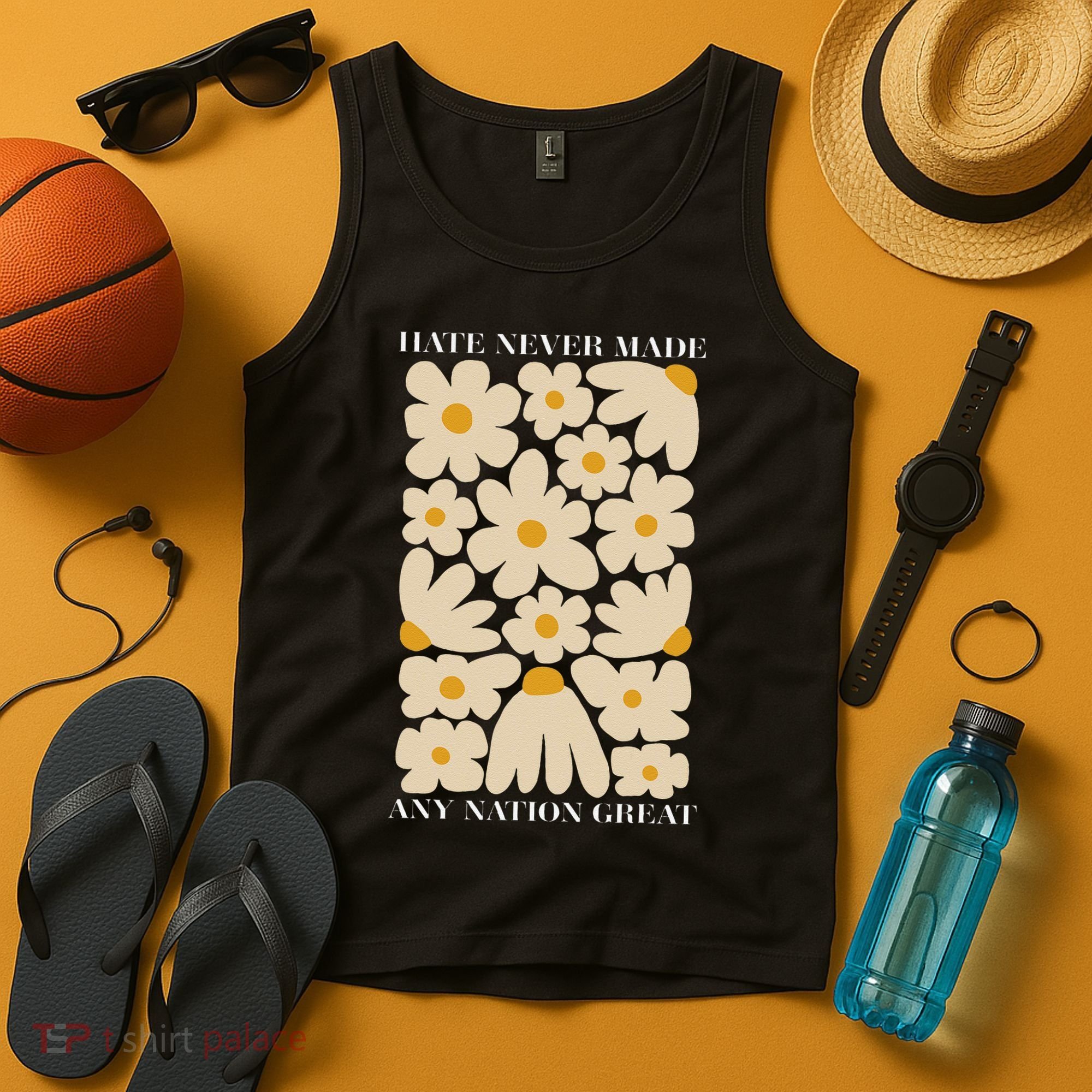 Subtle Anti-Trump Retro Boho Floral Feminist Resist Protest Tank Top