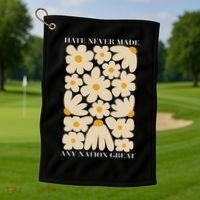 Subtle Anti-Trump Retro Boho Floral Feminist Resist Protest Golf Towel thumb 1