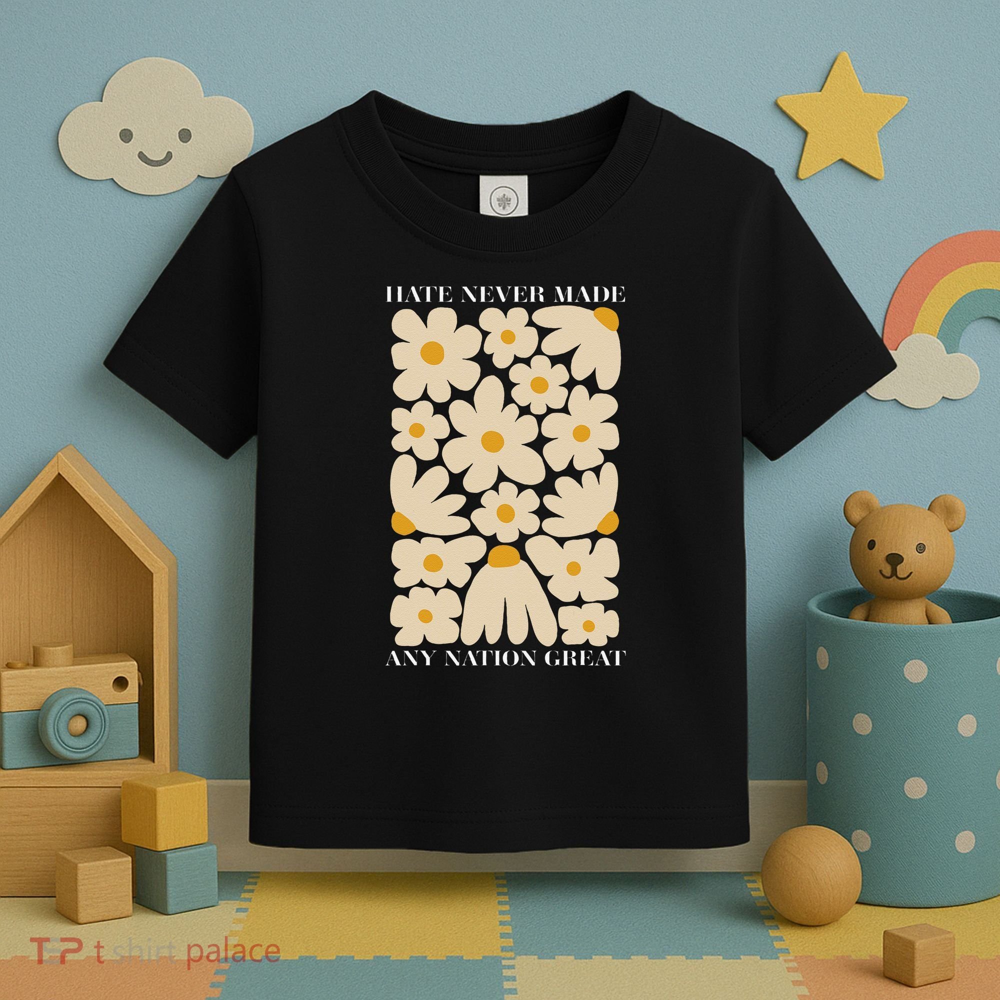 Subtle Anti-Trump Retro Boho Floral Feminist Resist Protest Toddler T-Shirt