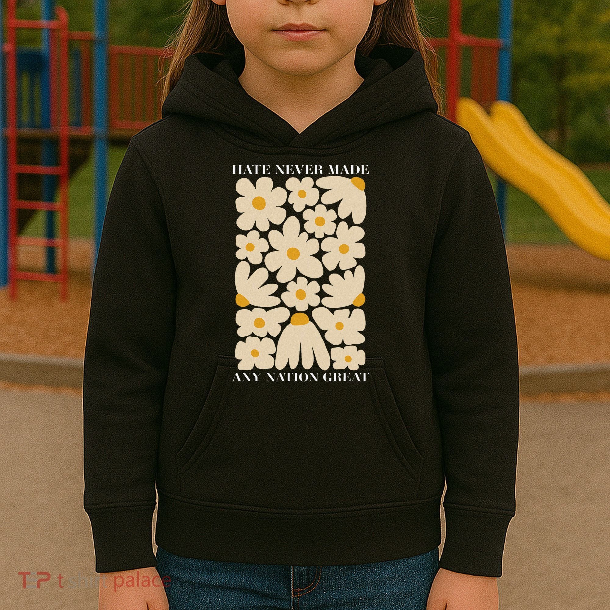 Subtle Anti-Trump Retro Boho Floral Feminist Resist Protest Kids Hoodie