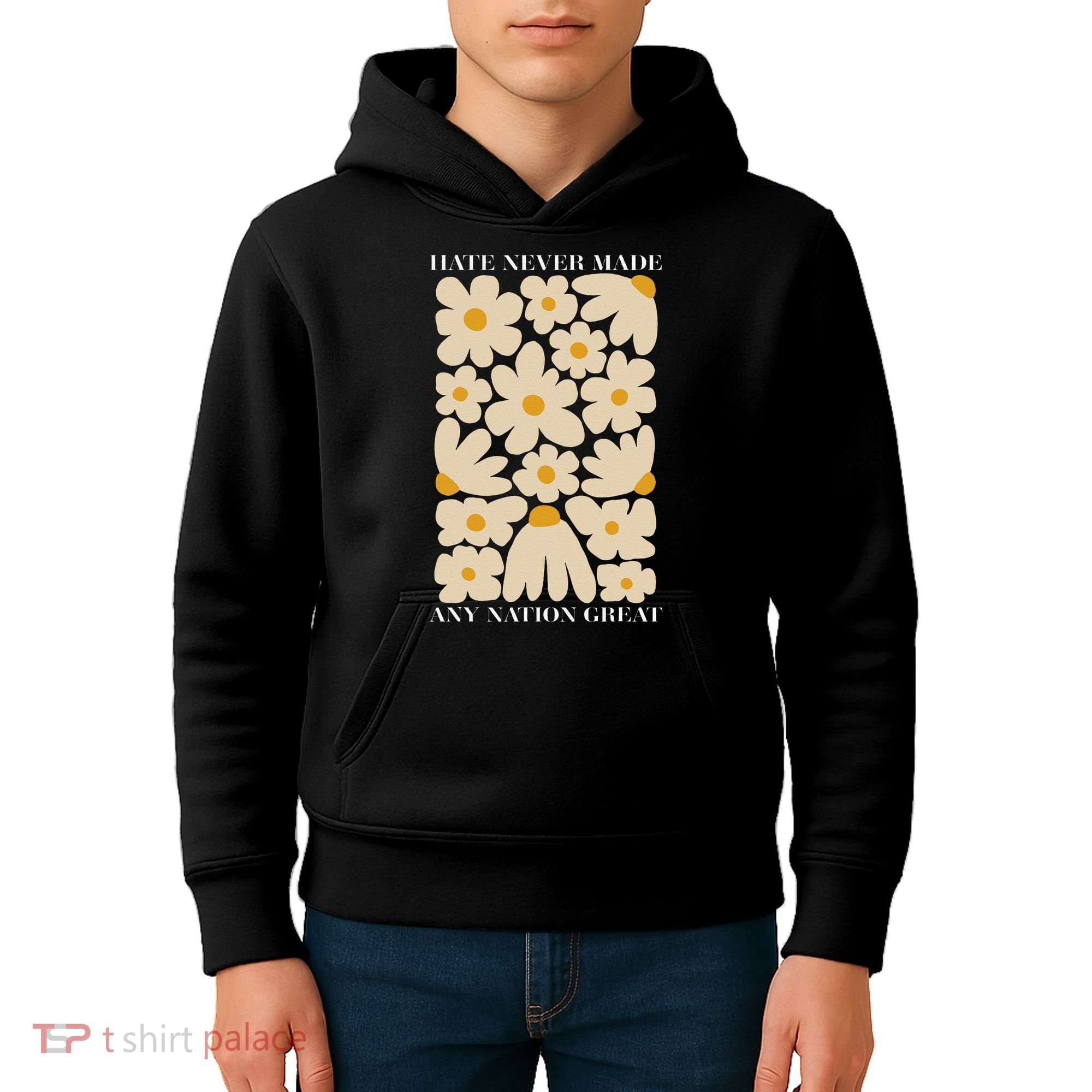 Subtle Anti-Trump Retro Boho Floral Feminist Resist Protest Kids Hoodie