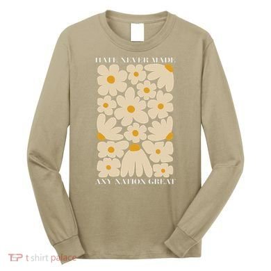 Subtle Anti-Trump Retro Boho Floral Feminist Resist Protest Long Sleeve Shirt
