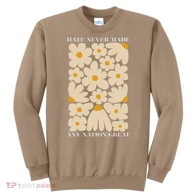 Subtle Anti-Trump Retro Boho Floral Feminist Resist Protest Sweatshirt
