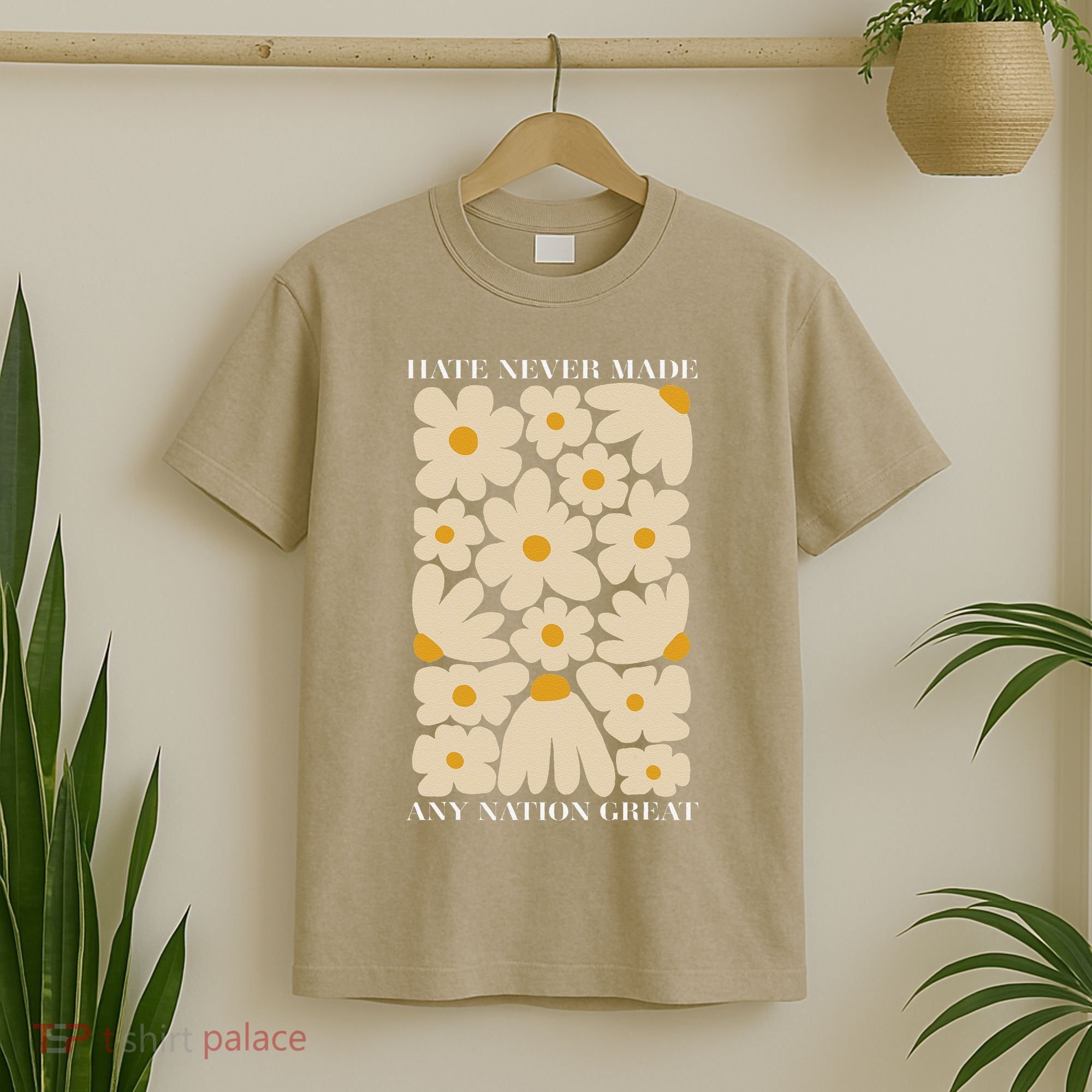 Subtle Anti-Trump Retro Boho Floral Feminist Resist Protest T-Shirt