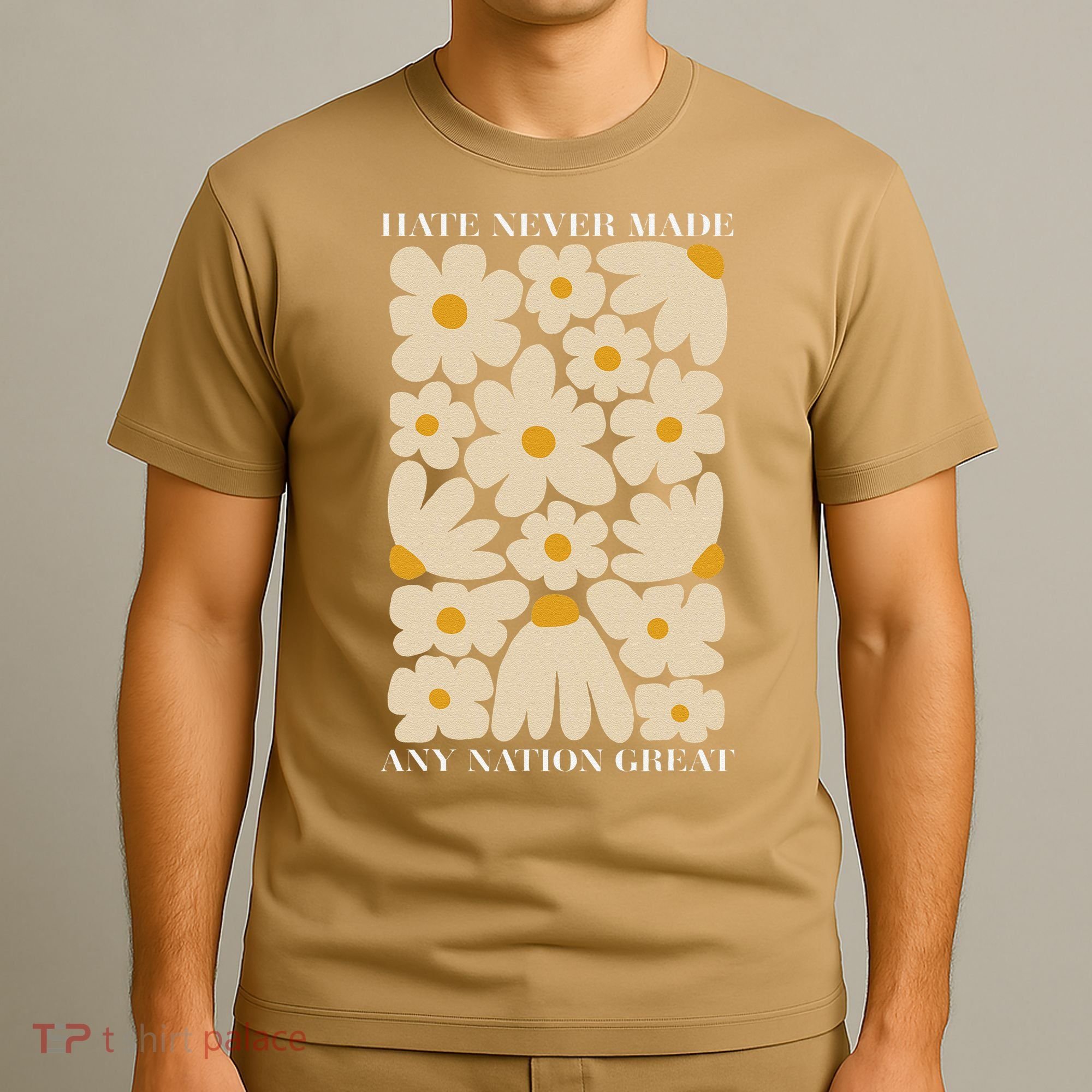 Subtle Anti-Trump Retro Boho Floral Feminist Resist Protest T-Shirt