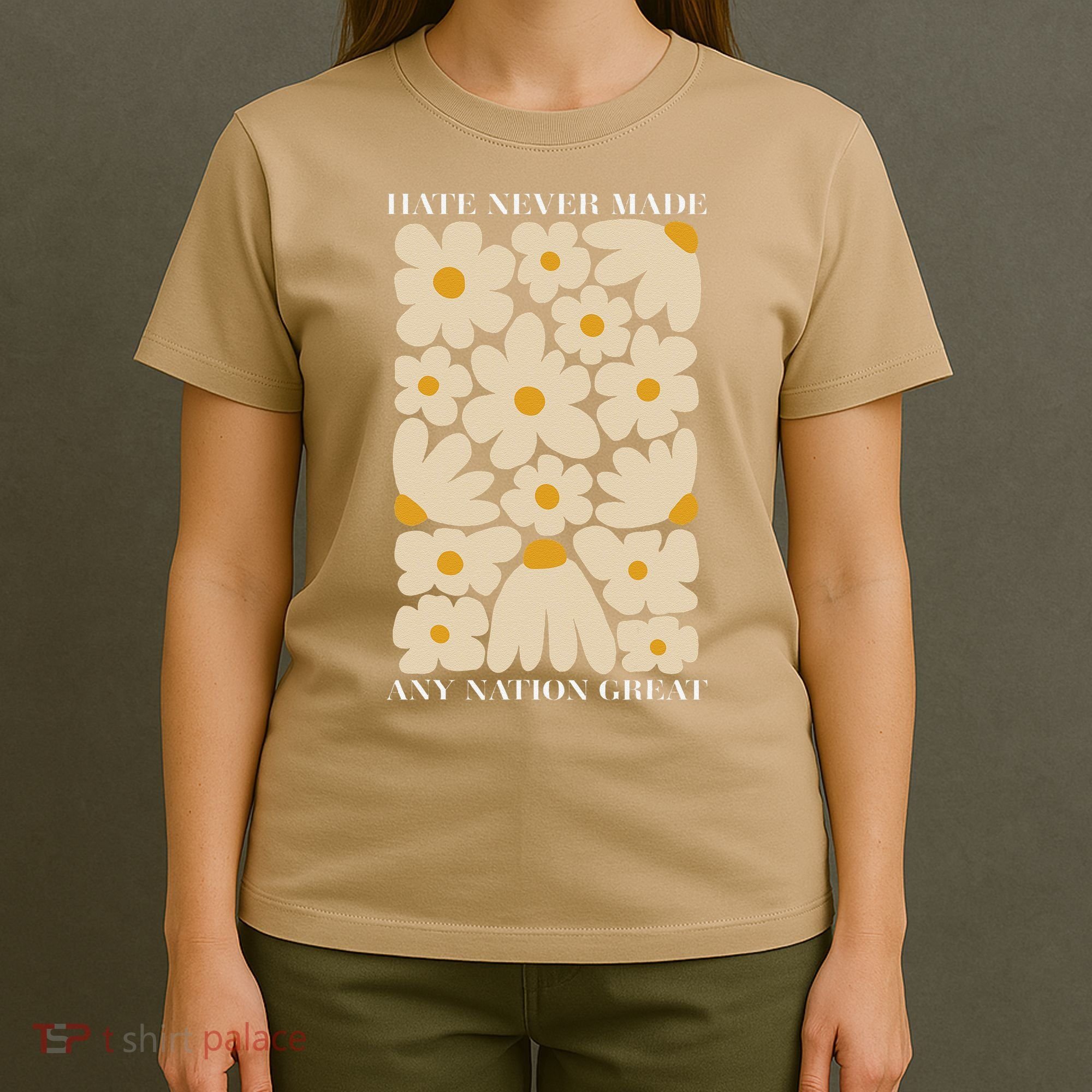 Subtle Anti-Trump Retro Boho Floral Feminist Resist Protest T-Shirt