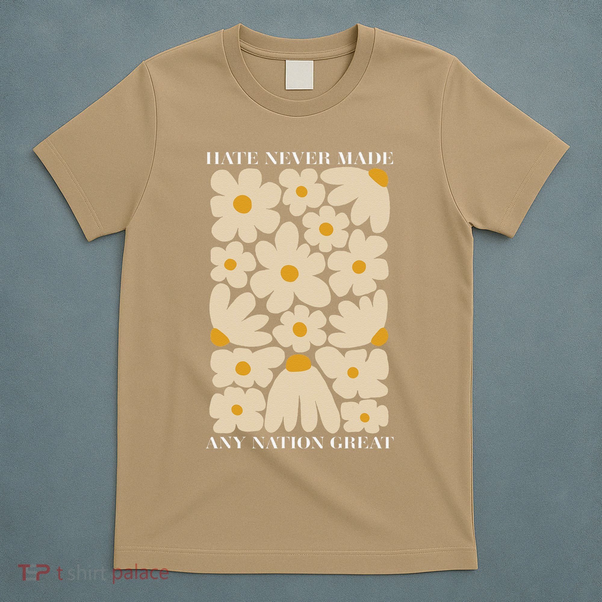 Subtle Anti-Trump Retro Boho Floral Feminist Resist Protest T-Shirt