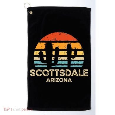 Scottsdale Arizona Retro Sunset Golf Towel