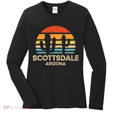 Scottsdale Arizona Retro Sunset Women's Long Sleeve Shirt