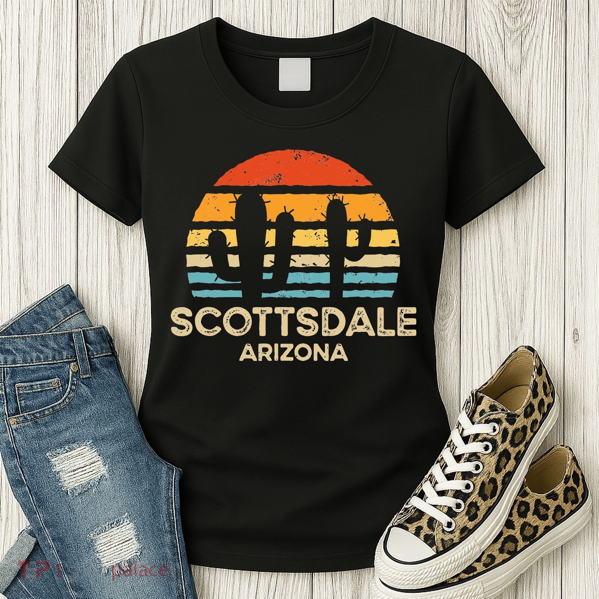 Scottsdale Arizona Retro Sunset Women's T-Shirt
