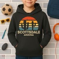 Scottsdale Arizona Retro Sunset Kids Hoodie thumb 2