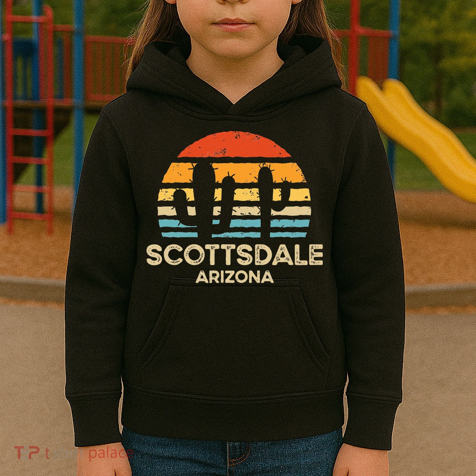 Scottsdale Arizona Retro Sunset Kids Hoodie