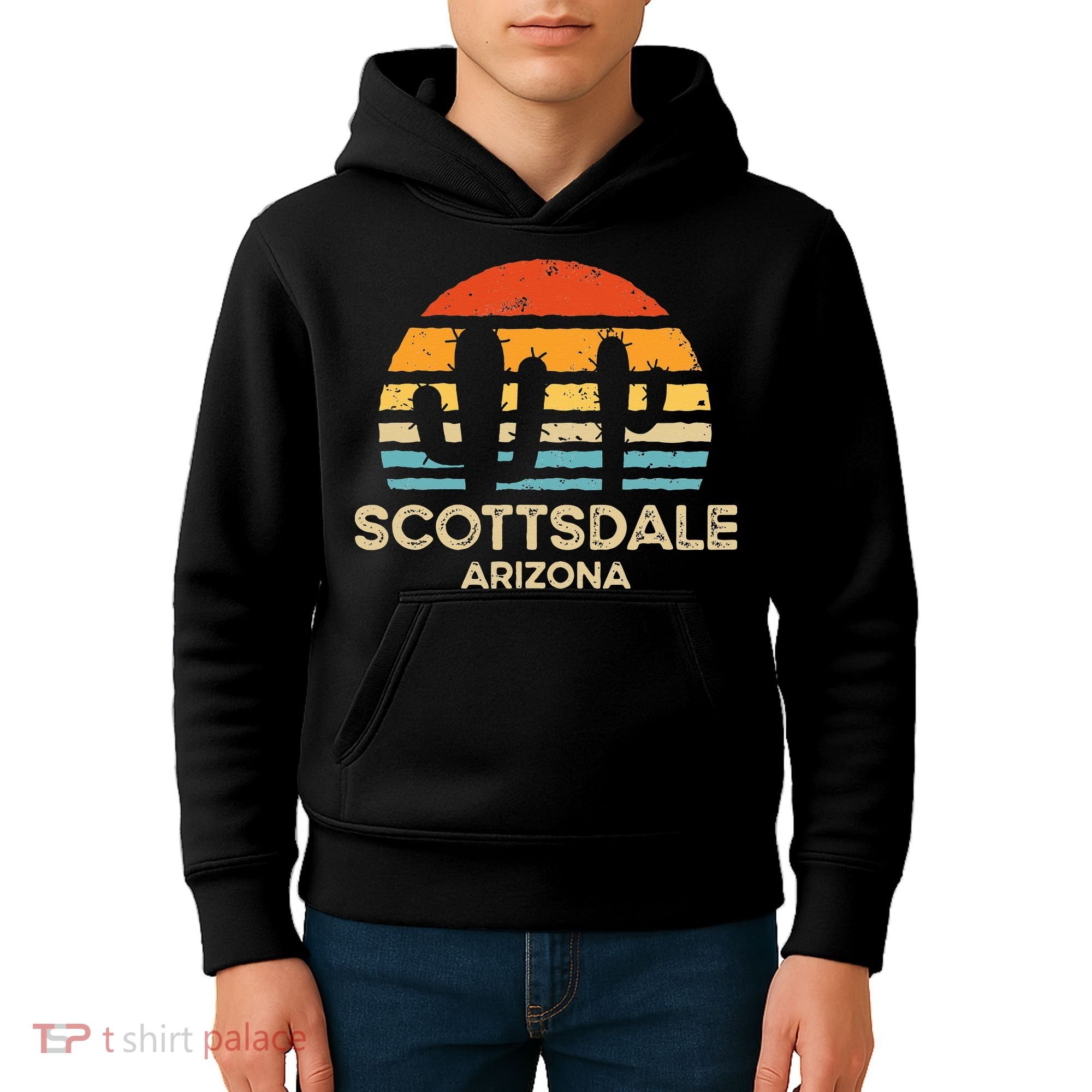Scottsdale Arizona Retro Sunset Kids Hoodie