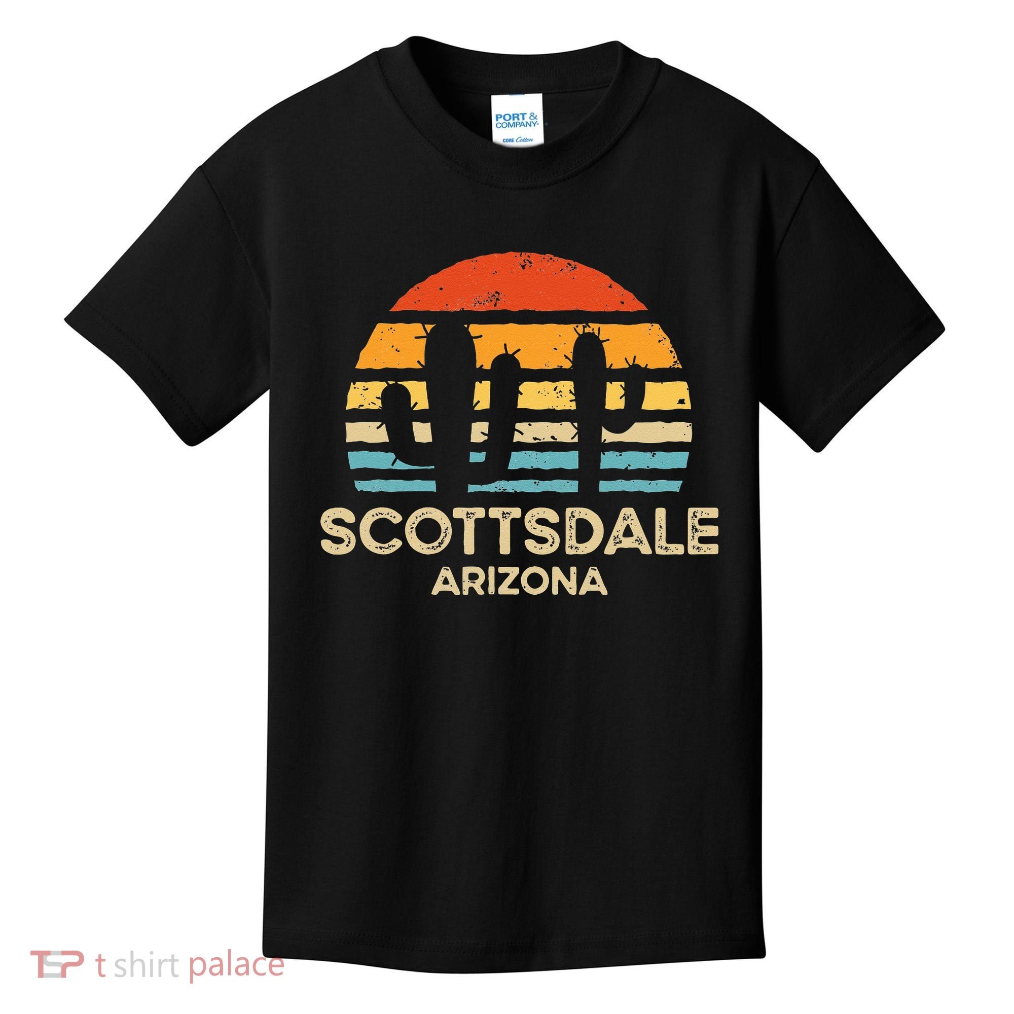 Scottsdale Arizona Retro Sunset Kids T-Shirt